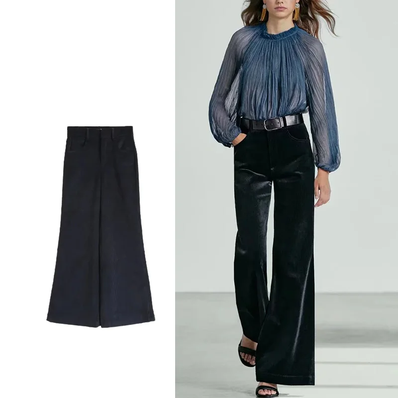 TRAF Za 2021 Women Pants Autumn New Corduroy Wide Leg Pants For Women Casual Fashion Solid Color Trousers
TRAF Za 2021 Women Pants Autumn New Corduroy Wide Leg Pants For Women Casual Fashion Solid Color Trousers