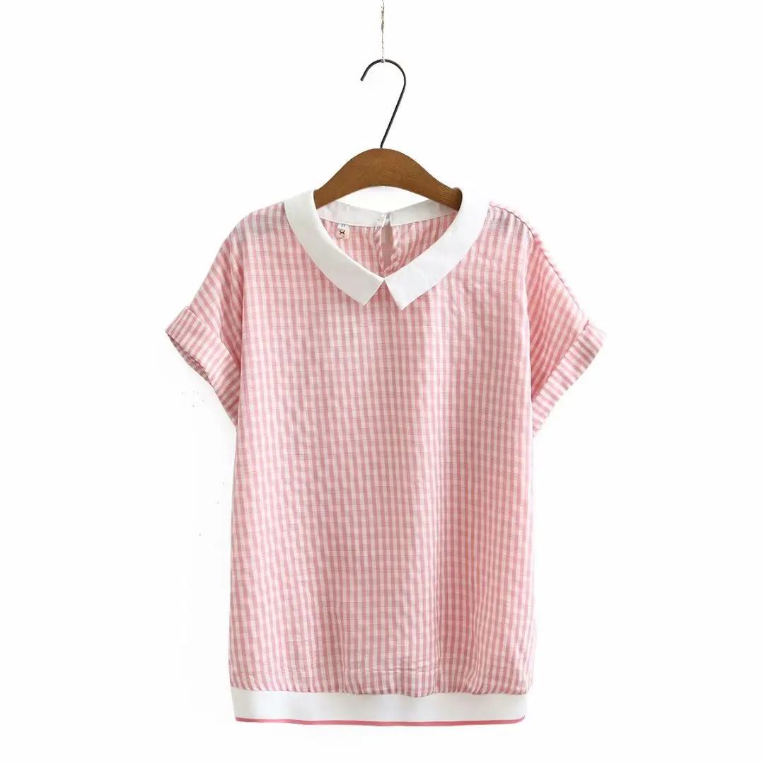 Plus size peter pan collar batwing sleeve women loose tshirts 2021 new summer casual plaid chiffon ladies t shirts female top
Plus size peter pan collar batwing sleeve women loose tshirts 2021 new summer casual plaid chiffon ladies t shirts female top