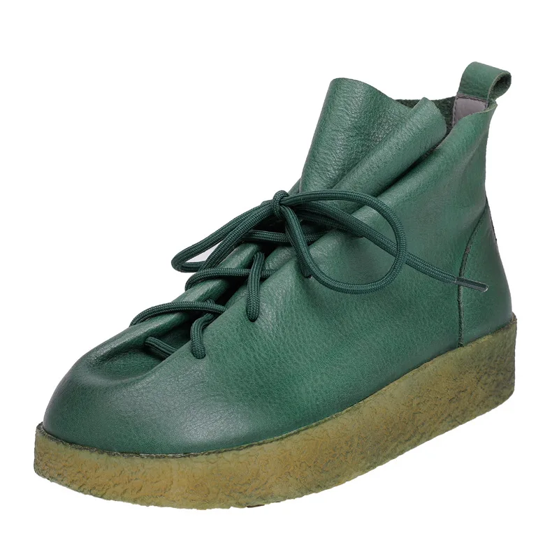 2021autumn and winter new leather thick-soled round-toe wedge front lace-up women's solid color low-cut high-quality short boots
2021autumn and winter new leather thick-soled round-toe wedge front lace-up women's solid color low-cut high-quality short boots