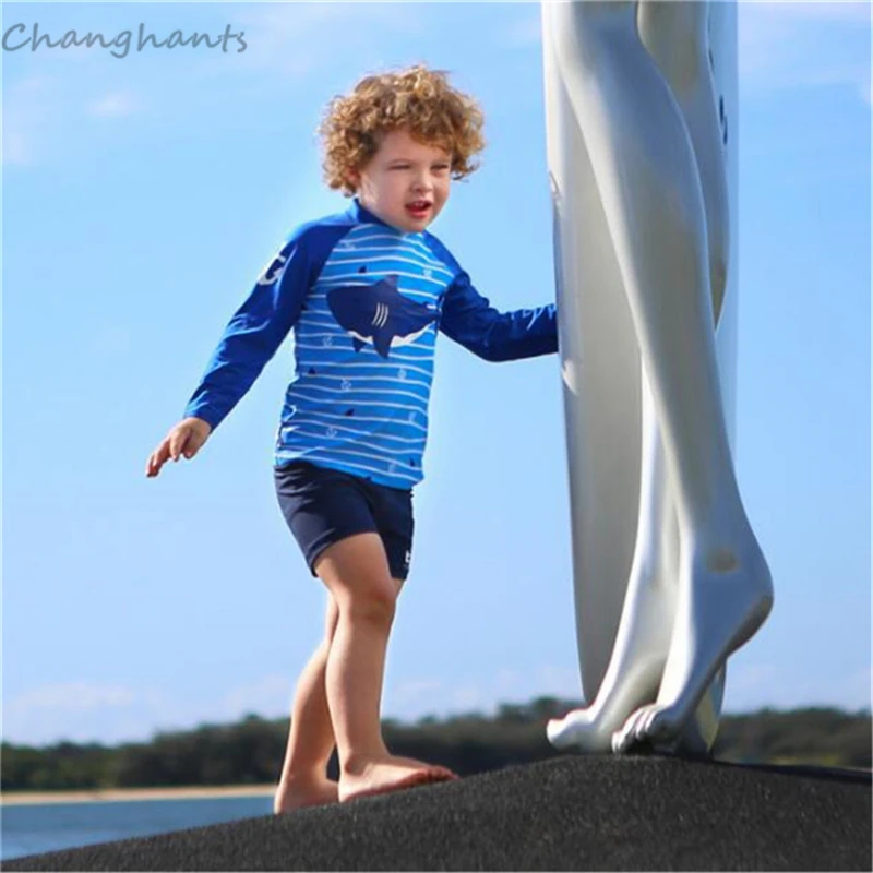 2-10 Y Boys Two Pieces Swimwear Children Long Sleeve Surfing Suit Kids Rash Guard Blue with Shark Baby Sandy Beachwear for Baby
2-10 Y Boys Two Pieces Swimwear Children Long Sleeve Surfing Suit Kids Rash Guard Blue with Shark Baby Sandy Beachwear for Baby