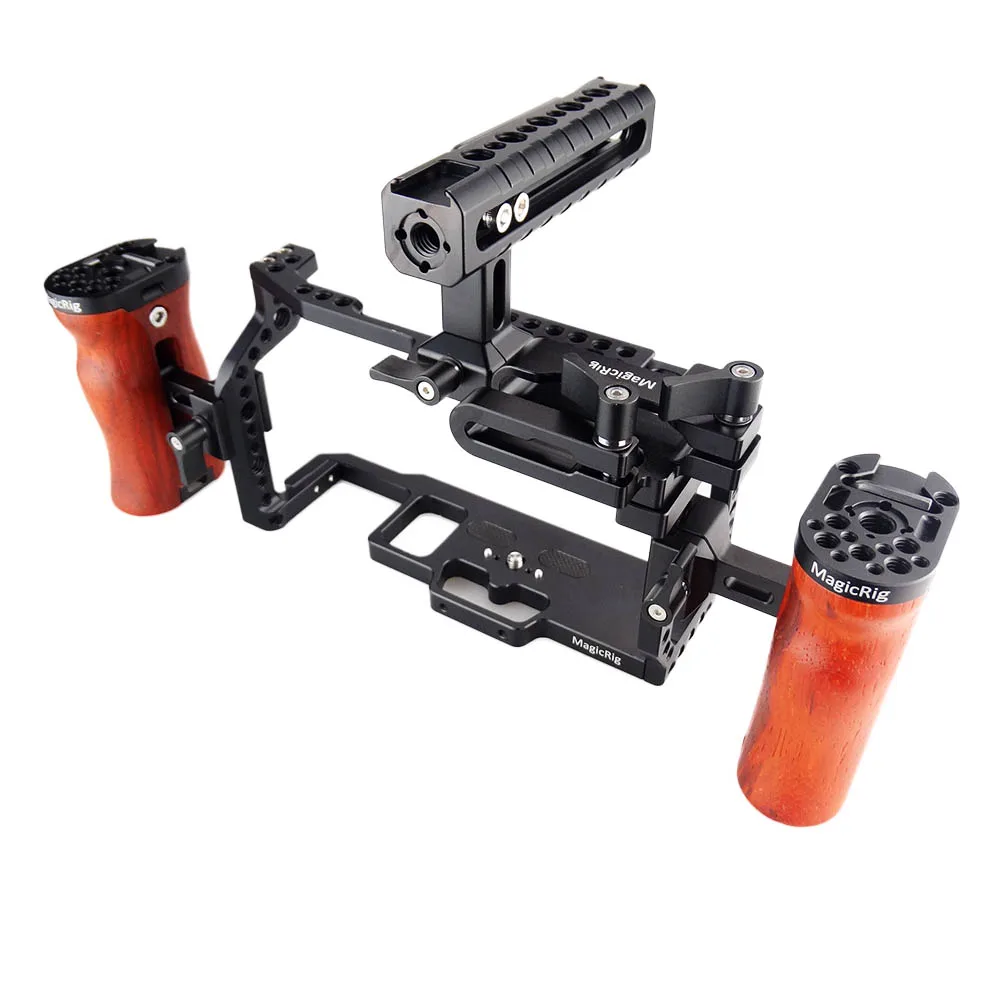Держатель для камеры MAGICRIG BMPCC 4K /6K с ручкой NATO и регулируемой деревянной + зажим