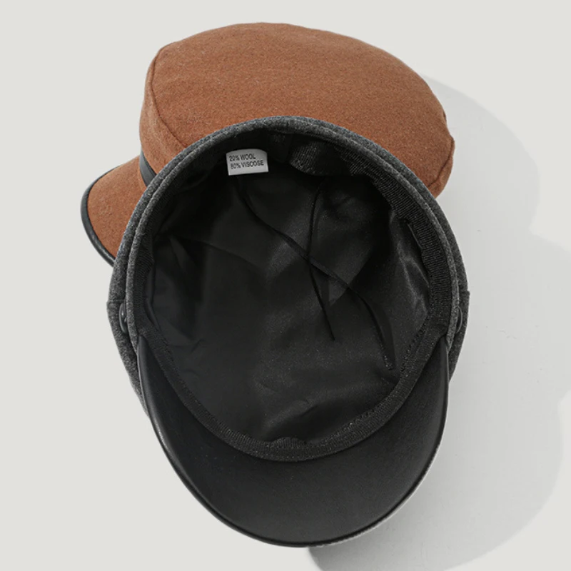 HT3465 Autumn Winter Hat Women PU Leather Brim Wool Newsboy Cap Lady Solid Beret Hat Female Berets for Women Artist Painter Hat 
HT3465 Autumn Winter Hat Women PU Leather Brim Wool Newsboy Cap Lady Solid Beret Hat Female Berets for Women Artist Painter Hat