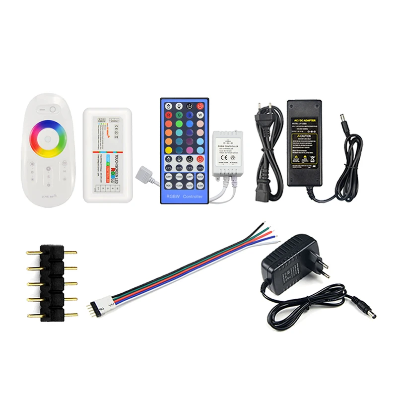 RGBW Controller for 5050 RGBWW LED Strip Light 40Key IR Remote 5Pin Connector Cable Power Supply Wireless RF Touch Controller
RGBW Controller for 5050 RGBWW LED Strip Light 40Key IR Remote 5Pin Connector Cable Power Supply Wireless RF Touch Controller