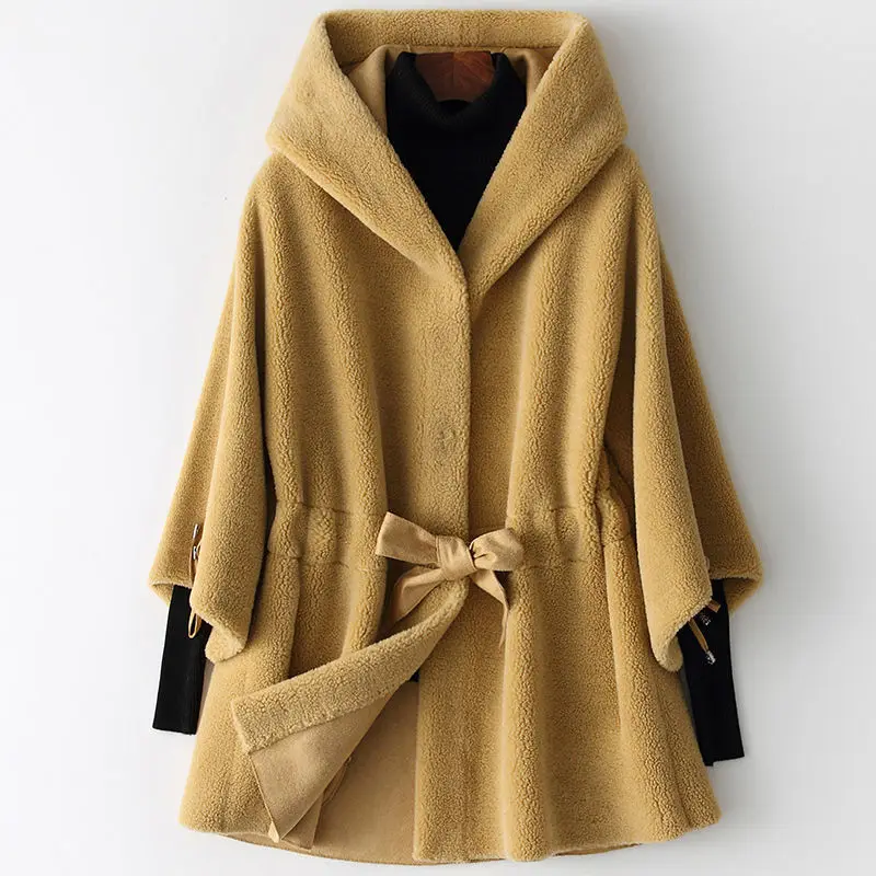 Women Casual Sheep Shearing Jacket Female Thick Warm Genuine Wool Outerwear Ladies Hooded Real Fur Overcoat Plush Jacket X825
Women Casual Sheep Shearing Jacket Female Thick Warm Genuine Wool Outerwear Ladies Hooded Real Fur Overcoat Plush Jacket X825