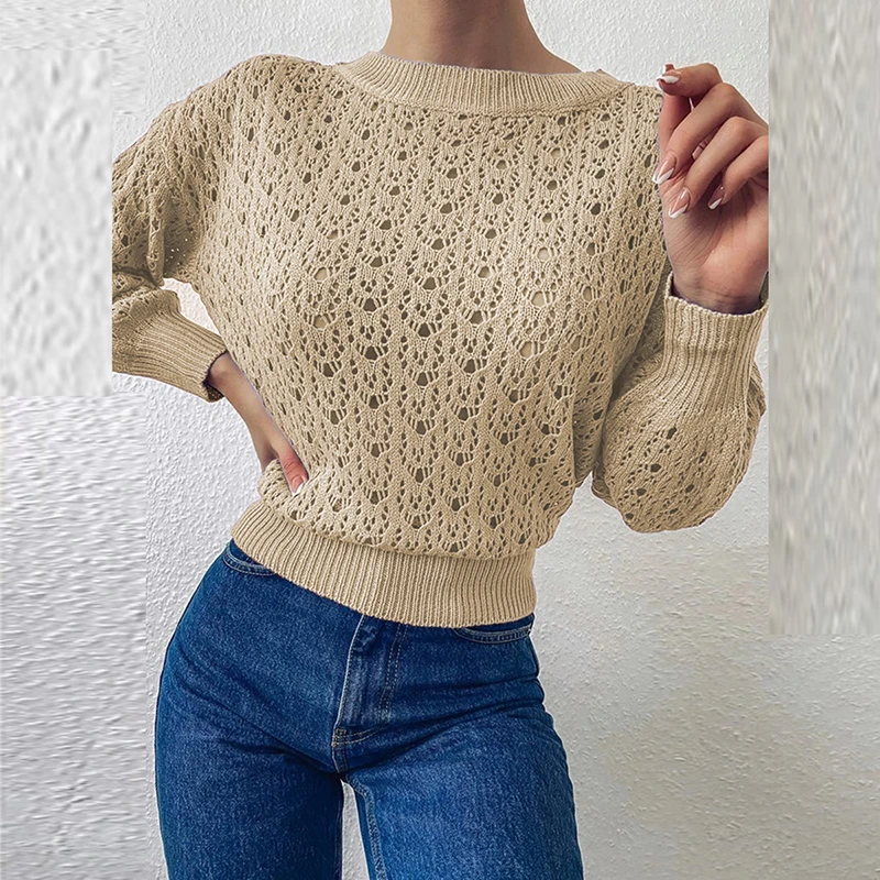 2021 Autumn Winter Lady Knitted Sweater Casual O-Neck Long Sleeved Jumpers Fashion Sexy Hollow Out Slim Solid Pullover Sweaters
2021 Autumn Winter Lady Knitted Sweater Casual O-Neck Long Sleeved Jumpers Fashion Sexy Hollow Out Slim Solid Pullover Sweaters