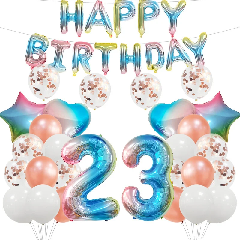 Rainbow Color Birthday Party Balloon Set Happy Birthday Letter Colorful Balloons Stars Heart Shaped Aluminum Foil Balloons
Rainbow Color Birthday Party Balloon Set Happy Birthday Letter Colorful Balloons Stars Heart Shaped Aluminum Foil Balloons