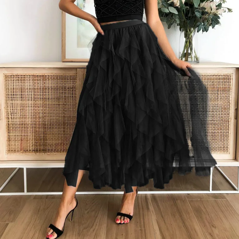 Women Fashion Casual Style Solid Long Skirts Summer Lady Mesh Yarn High Waist Multi-layer Pleated A-line Skirt Holiday Party
Women Fashion Casual Style Solid Long Skirts Summer Lady Mesh Yarn High Waist Multi-layer Pleated A-line Skirt Holiday Party