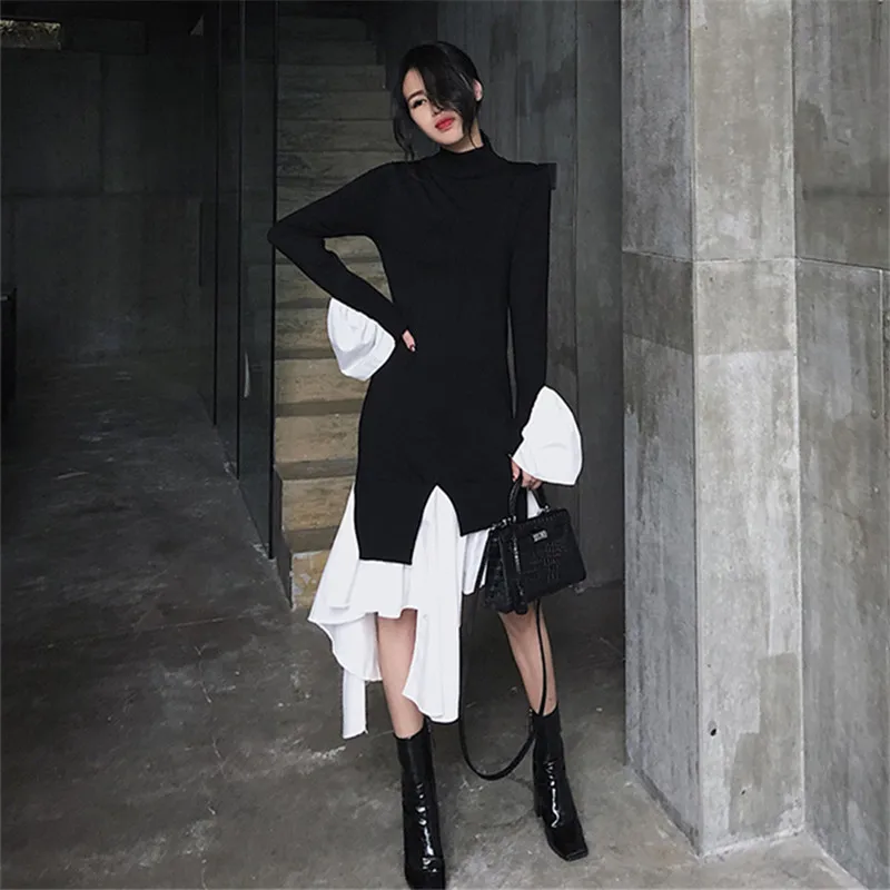 Autumn Winter Women Dress Vintage Elegant Knitted Asymmetrical Patchwork Retro Female Bing vestidos de invierno de manga larga
Autumn Winter Women Dress Vintage Elegant Knitted Asymmetrical Patchwork Retro Female Bing vestidos de invierno de manga larga