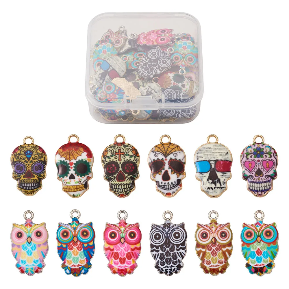 26-48pcs Enamel Skull Owl Charms Alloy Metal Pendants Mix Color DIY Handmade Neacklace Bracelet Earring Jewelry Making Findings
26-48pcs Enamel Skull Owl Charms Alloy Metal Pendants Mix Color DIY Handmade Neacklace Bracelet Earring Jewelry Making Findings