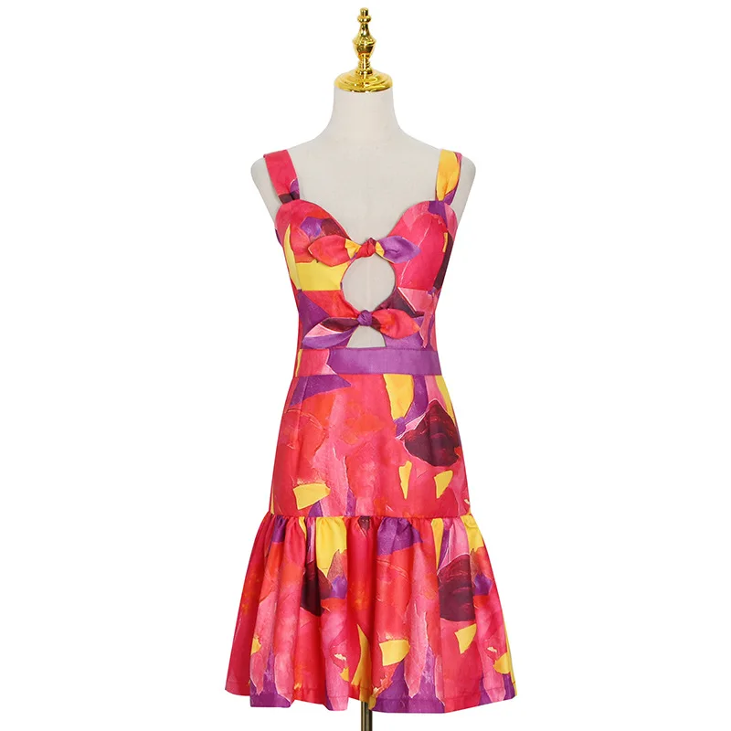 Wind Summer Painted Contrast Printing and Dyeing Flounce Tight High Waist Sexy Sling Short Dress Women
Wind Summer Painted Contrast Printing and Dyeing Flounce Tight High Waist Sexy Sling Short Dress Women