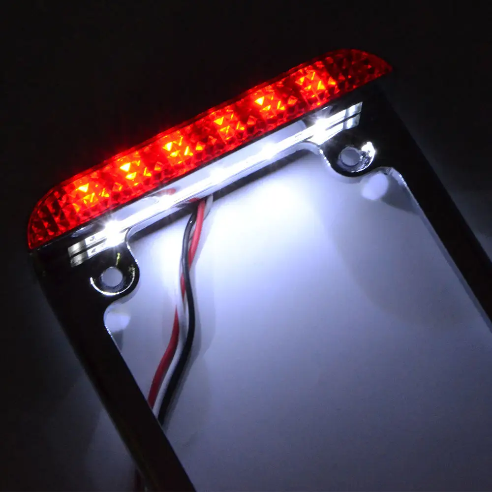 3" Aluminum Universal Motorcycle LED License Plate Frame with LED Tail Brake Light Universal Motorcycle and Super Bike 12 Volts
3" Aluminum Universal Motorcycle LED License Plate Frame with LED Tail Brake Light Universal Motorcycle and Super Bike 12 Volts