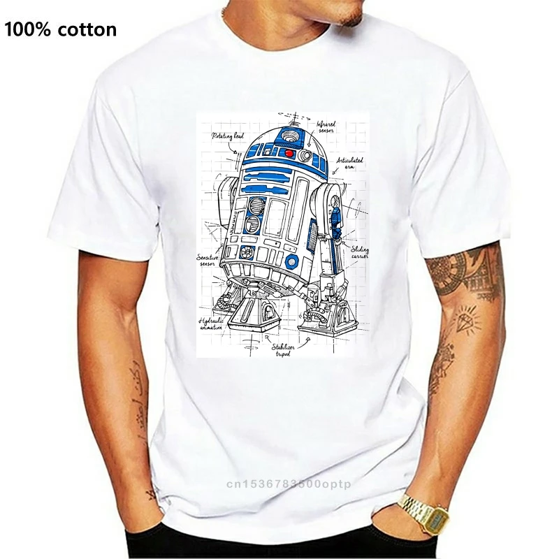 Новая мужская футболка с принтом, хлопковая Футболка R2D2, женская футболка с круглым вырезом и короткими рукавами 
Новая мужская футболка с принтом, хлопковая Футболка R2D2, женская футболка с круглым вырезом и короткими рукавами