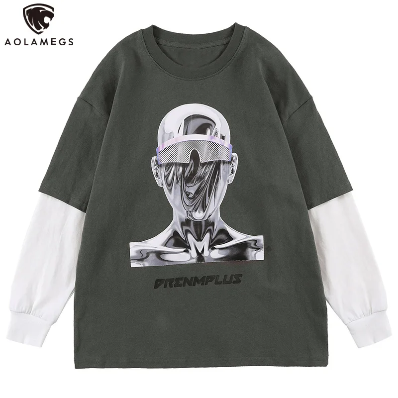 Aolamegs Толстовка для мужчин с имитацией 2 шт. лоскутный рукав AI портретный принт пуловер Повседневный Свободный Хип-хоп хипстер пара уличная о...
Aolamegs Толстовка для мужчин с имитацией 2 шт. лоскутный рукав AI портретный принт пуловер Повседневный Свободный Хип-хоп хипстер пара уличная о...