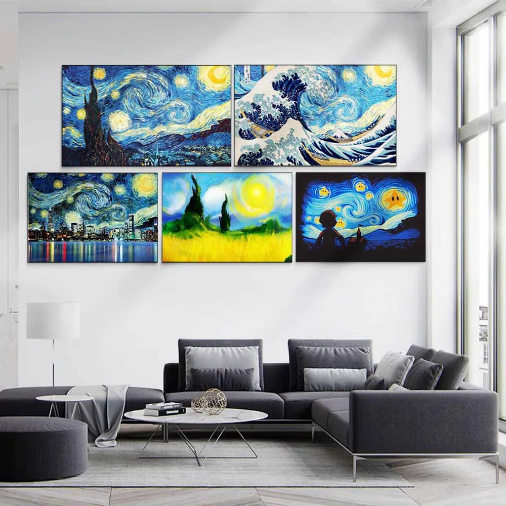 Landscape oil painting Van Gogh wave abstract art canvas painting living room corridor office home decoration mural
Landscape oil painting Van Gogh wave abstract art canvas painting living room corridor office home decoration mural