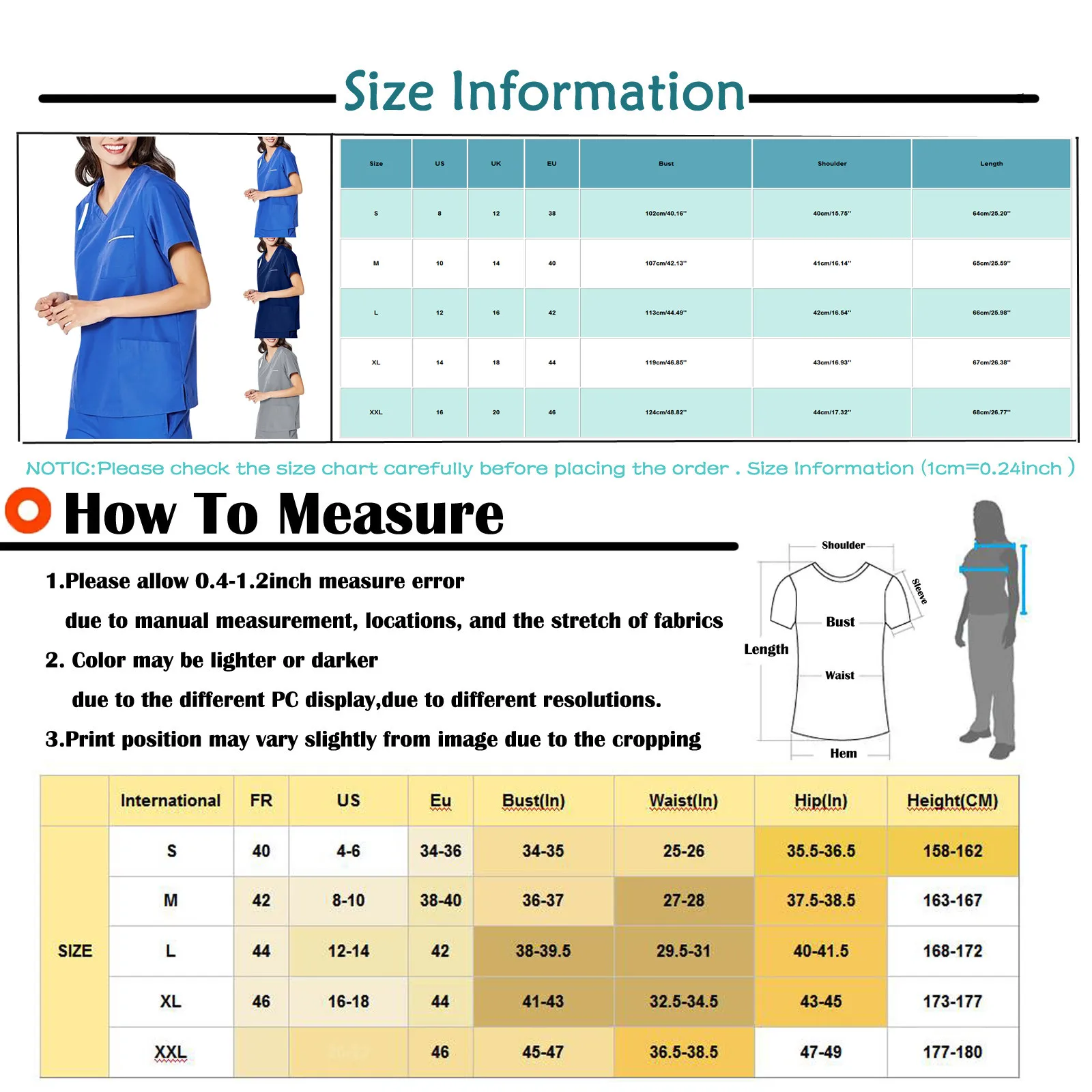 Scrubs Tops Short Sleeves Unisex Nursing Scrub Women Men Nurse Uniform Clothing Clinic Uniforms Hospital veterinaria Workwear A2
Scrubs Tops Short Sleeves Unisex Nursing Scrub Women Men Nurse Uniform Clothing Clinic Uniforms Hospital veterinaria Workwear A2
