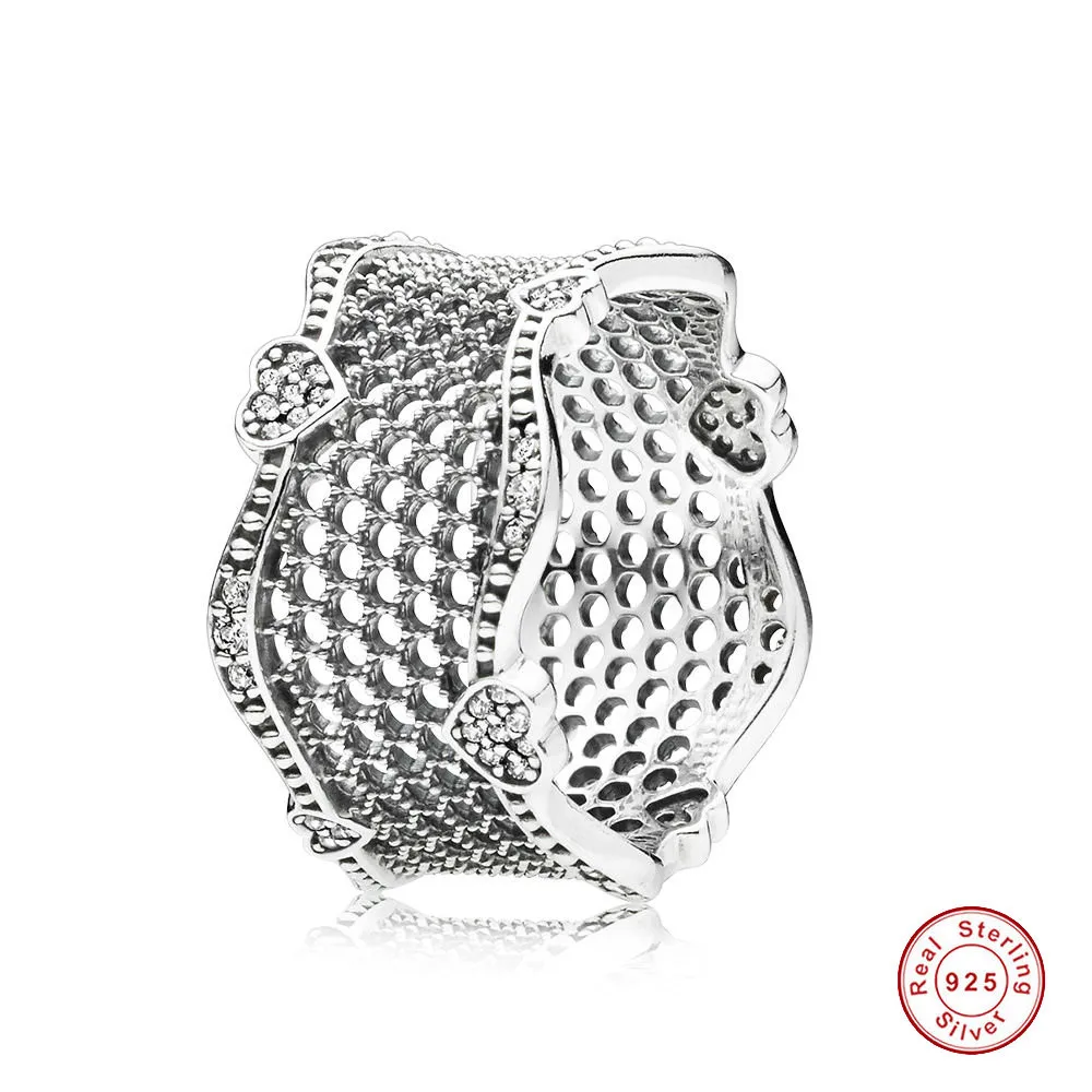 925 Sterling Silver pandora Ring Lace Of With Crystal For Women Wedding Party Gift Fine Jewelry
925 Sterling Silver pandora Ring Lace Of With Crystal For Women Wedding Party Gift Fine Jewelry