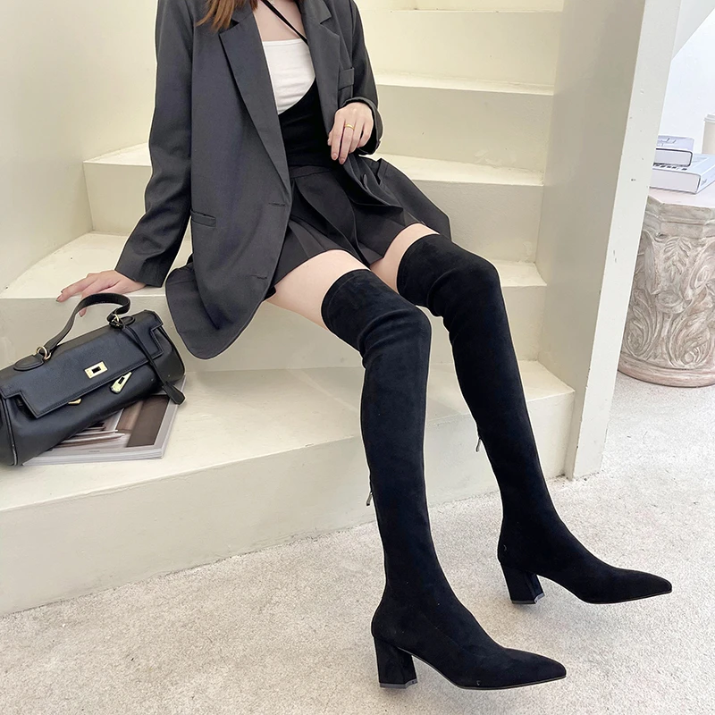 2021 Fashion Women Boots Autumn Winter Over The Knee Heels Quality Suede Long Comfort Square Thigh High Boots
2021 Fashion Women Boots Autumn Winter Over The Knee Heels Quality Suede Long Comfort Square Thigh High Boots