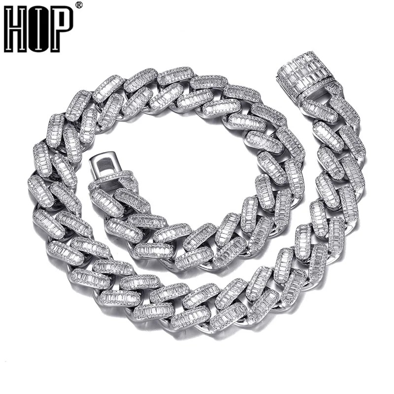 

19 мм Miami кубинская цепочка, звено из Кубического циркония ААА, позолоченное ожерелье для мужчин и женщин, мужское ожерелье в стиле хип-хоп, юв...