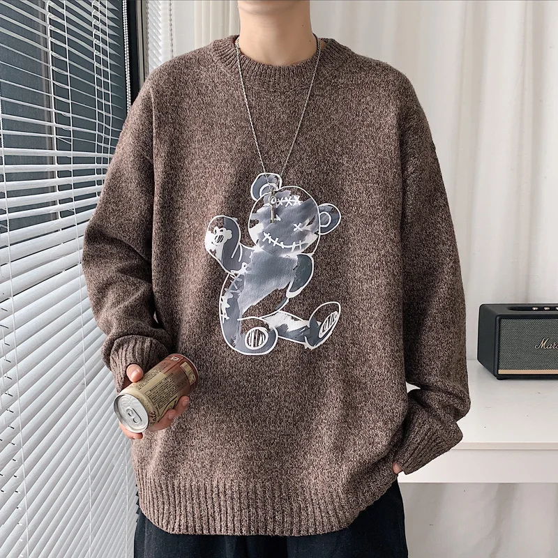 Men's Turtleneck Sweater Autumn And Winter Men's Cartoon Bear Printed Sweater Versatile Trend Knitwear Korean Casual Sweater
Men's Turtleneck Sweater Autumn And Winter Men's Cartoon Bear Printed Sweater Versatile Trend Knitwear Korean Casual Sweater