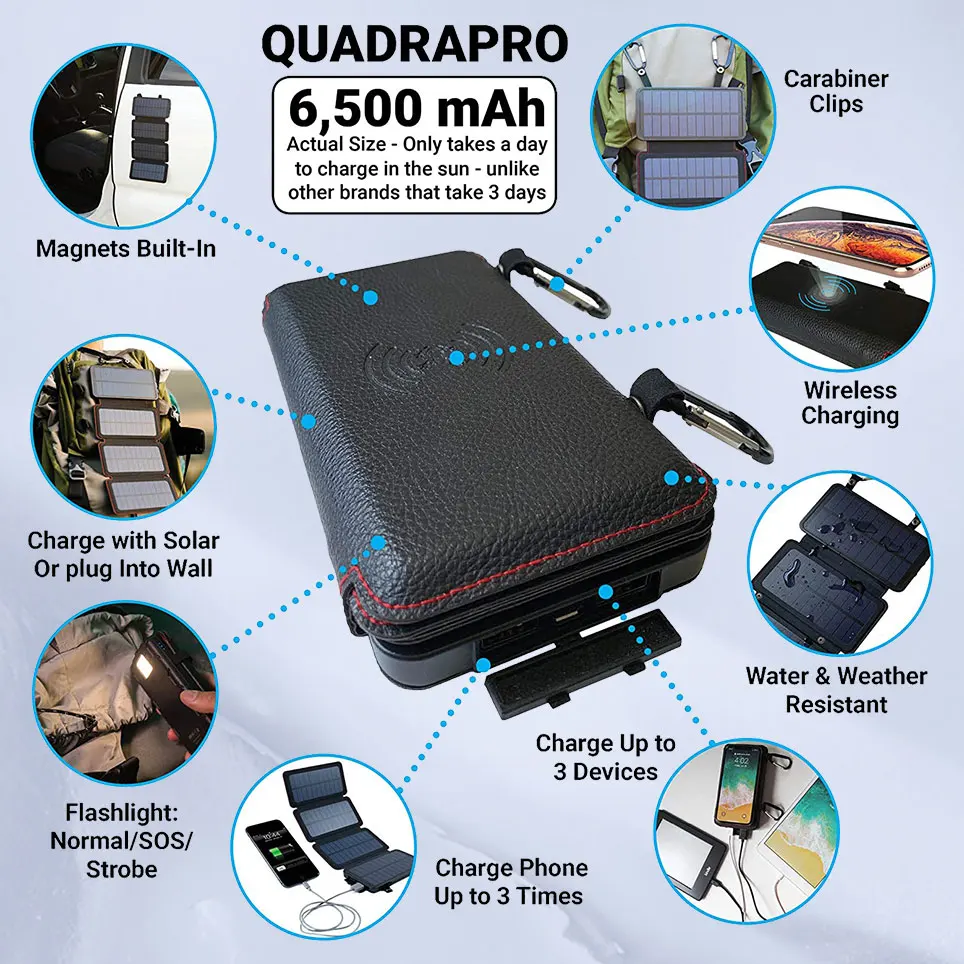 2021 Solar mobile power - 5.5W solar 4 panel portable wireless mobile phone charger compatible with iPhone and Android
2021 Solar mobile power - 5.5W solar 4 panel portable wireless mobile phone charger compatible with iPhone and Android