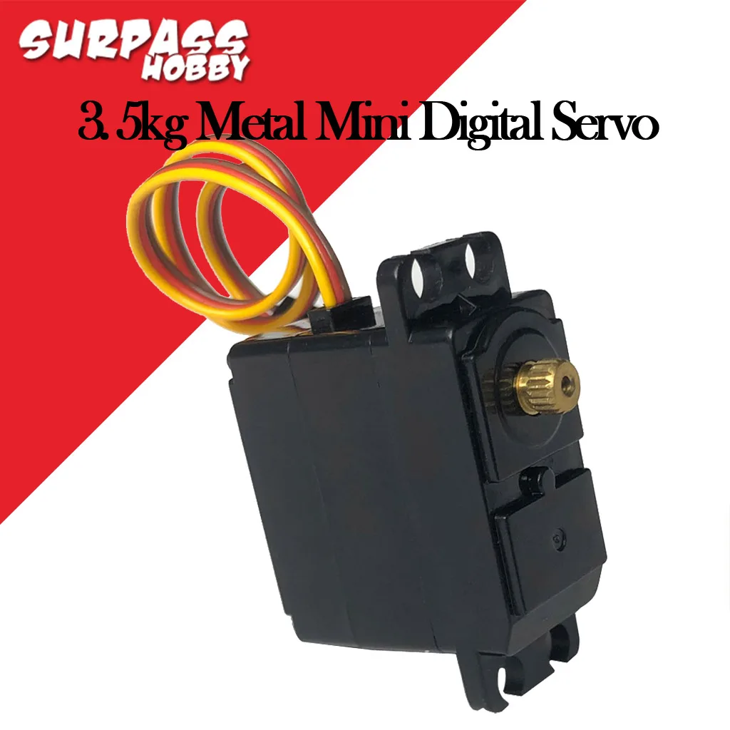 SURPASS HOBBY 3.5kg Metal Gear Mini Digital Servo for 1/16 1/14 1/12 RC WPL Wltoys HSP Remo XLH HBX Robot Boat Airplane Car
SURPASS HOBBY 3.5kg Metal Gear Mini Digital Servo for 1/16 1/14 1/12 RC WPL Wltoys HSP Remo XLH HBX Robot Boat Airplane Car