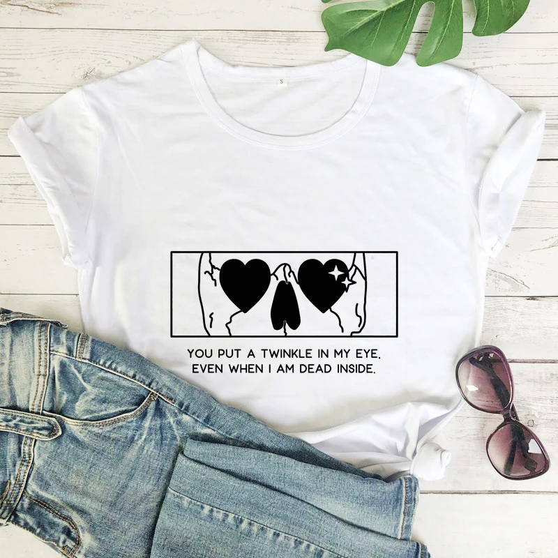 You Put A Twinkle In My Eye T-shirt Aesthetic Skull Goth Top Tee Shirt Funny Women Hipster Grunge Tshirt
You Put A Twinkle In My Eye T-shirt Aesthetic Skull Goth Top Tee Shirt Funny Women Hipster Grunge Tshirt