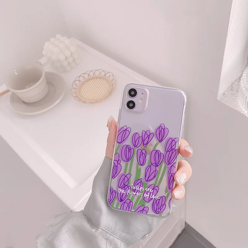 Retro Art Clear Purple Tulip Flowers Phone Case For iPhone 11 Pro Max X Xs Max XR 7 8 Puls SE 2020 Cases Soft TPU Cover
Retro Art Clear Purple Tulip Flowers Phone Case For iPhone 11 Pro Max X Xs Max XR 7 8 Puls SE 2020 Cases Soft TPU Cover