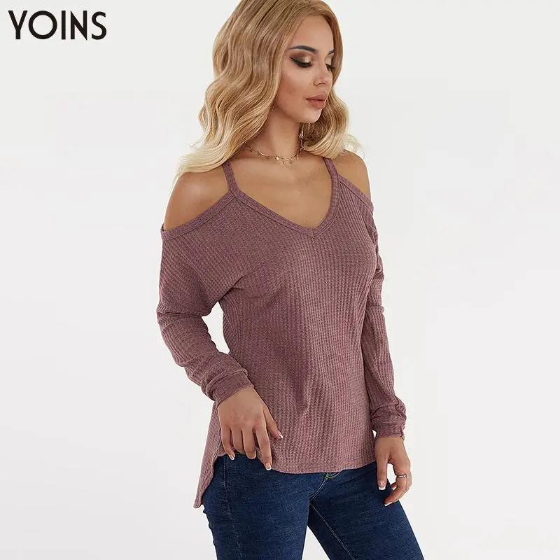 YOINS Women Sexy Cold Shoulder Tees 2021 Spring Long Sleeve T-shirts Casual Solid Tops Autumn Sexy V-Neck Work Blusas Femininas
YOINS Women Sexy Cold Shoulder Tees 2021 Spring Long Sleeve T-shirts Casual Solid Tops Autumn Sexy V-Neck Work Blusas Femininas