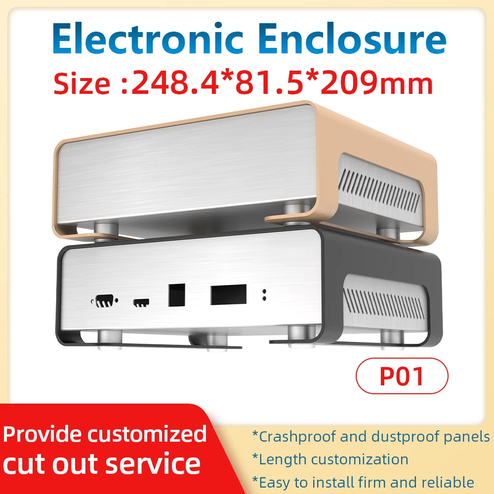 Aluminium Extrusion Diy Custom Projects Electronic Enclosure Box Home Inverter Charger Shell P01 133.4*55
Aluminium Extrusion Diy Custom Projects Electronic Enclosure Box Home Inverter Charger Shell P01 133.4*55