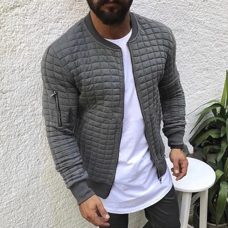 Hot Style Slimming Sports Jogging Jacket Leisure Round Collar Zippered Large Plaid Solid Color Coat 
Hot Style Slimming Sports Jogging Jacket Leisure Round Collar Zippered Large Plaid Solid Color Coat