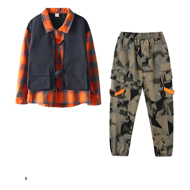 Children's Boys Girls Hip Hop Plaid Casual Vest Splice Long Sleeve Shirt Kids Streetwear Loose Jazz Dance Performance Shirt
Children's Boys Girls Hip Hop Plaid Casual Vest Splice Long Sleeve Shirt Kids Streetwear Loose Jazz Dance Performance Shirt