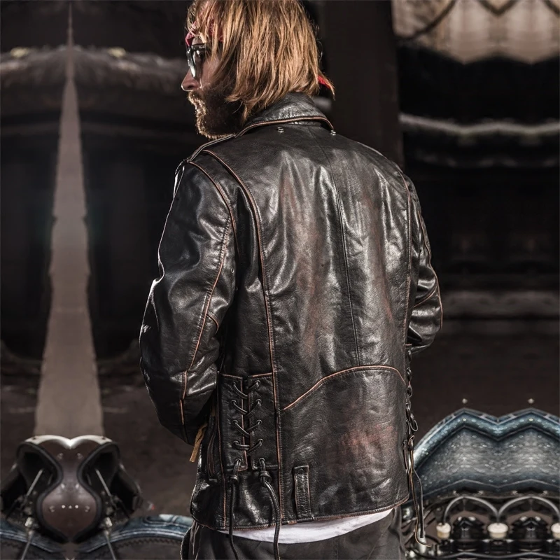 Vintage Brown 2020 Men American Motorcycle Leather Jacket Plus Size 6XL Genuine Thick Cowhide Winter Slim Fit Biker's Coat
Vintage Brown 2020 Men American Motorcycle Leather Jacket Plus Size 6XL Genuine Thick Cowhide Winter Slim Fit Biker's Coat