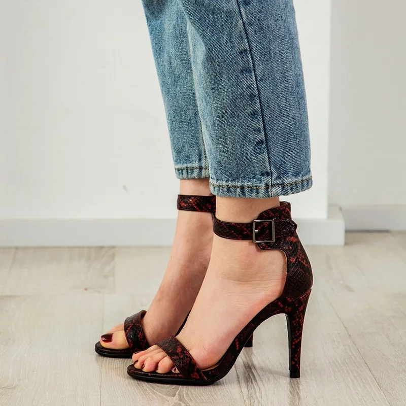 RIZABINA Thin High Heel Sandals Sexy Snakeskin Summer Women Shoes Buckle Cover Heel Work Party Shoes Female Footwear Size 34-43 
RIZABINA Thin High Heel Sandals Sexy Snakeskin Summer Women Shoes Buckle Cover Heel Work Party Shoes Female Footwear Size 34-43