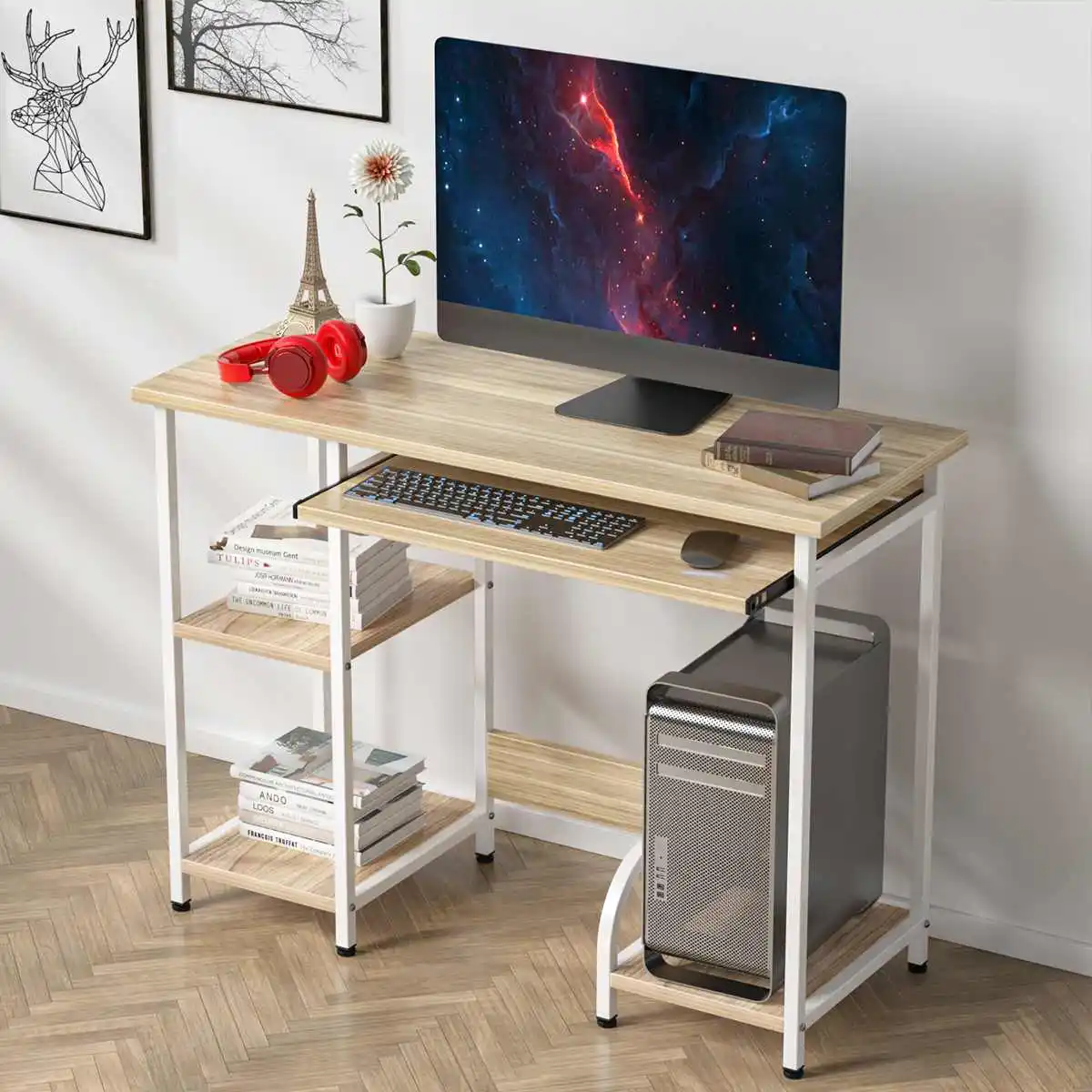 Large Wood Computer Desk Laptop Desk Writing Table Study Desk with Shelves Office Furniture PC Laptop Workstation Home
Large Wood Computer Desk Laptop Desk Writing Table Study Desk with Shelves Office Furniture PC Laptop Workstation Home