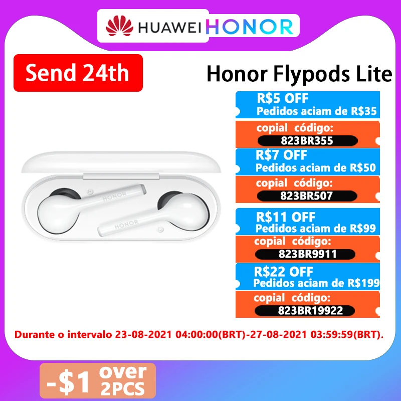 Original Huawei Honor Flypods Lite Bluetooth Headset Hi-Fi HI-RES WIRELESS AUDIO Waterproof IP54 Wireless In-ear Earphone | Электроника