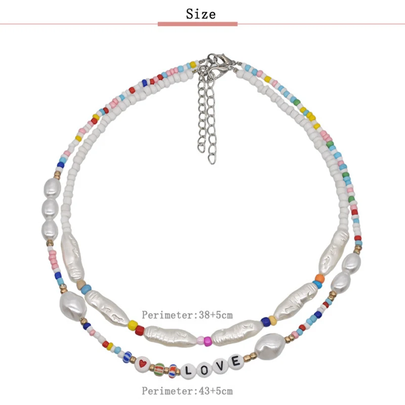 Cute LOVE Letter Rainbow Beads Pearl Choker Necklace SUMENG 2021 Female Bohemian Fashion Party Jewelry for Women Gir Gift AM3077
Cute LOVE Letter Rainbow Beads Pearl Choker Necklace SUMENG 2021 Female Bohemian Fashion Party Jewelry for Women Gir Gift AM3077