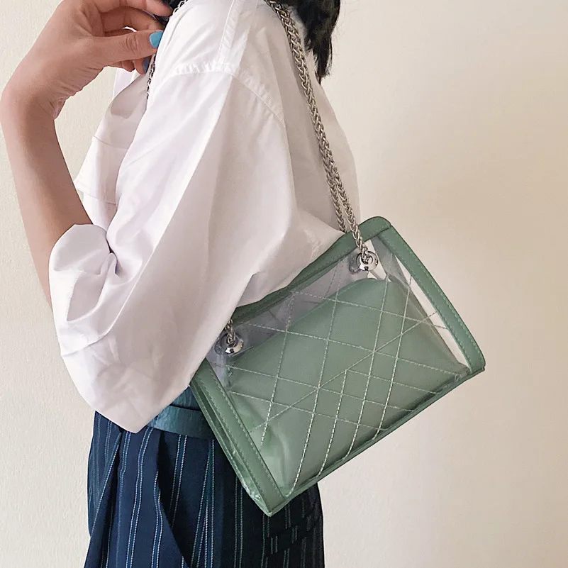 High-quality Ladies Transparent Small Bag2021New Female Bag Tide Korean Fashion Net Red Diamond Chain Bag Shoulder Messenger Bag
High-quality Ladies Transparent Small Bag2021New Female Bag Tide Korean Fashion Net Red Diamond Chain Bag Shoulder Messenger Bag