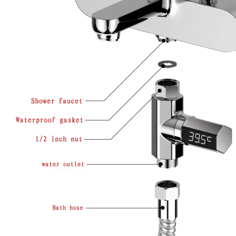Домашний смеситель для воды со светодиодным дисплеем термометр душа монитор