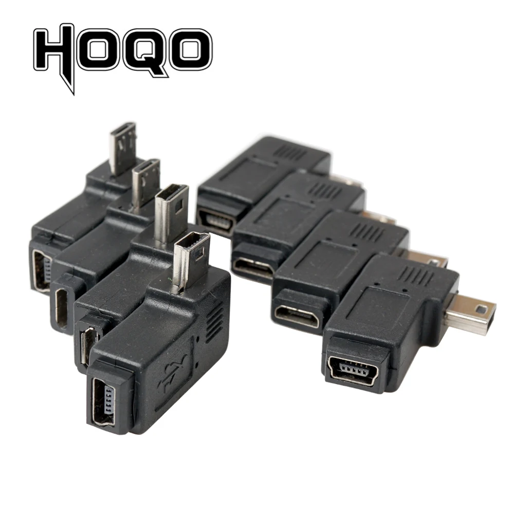 

Free DHL 100PCS mini usb micro usb adapter 90 degree left right angle mini-usb to micro-usb male to female data charge connector