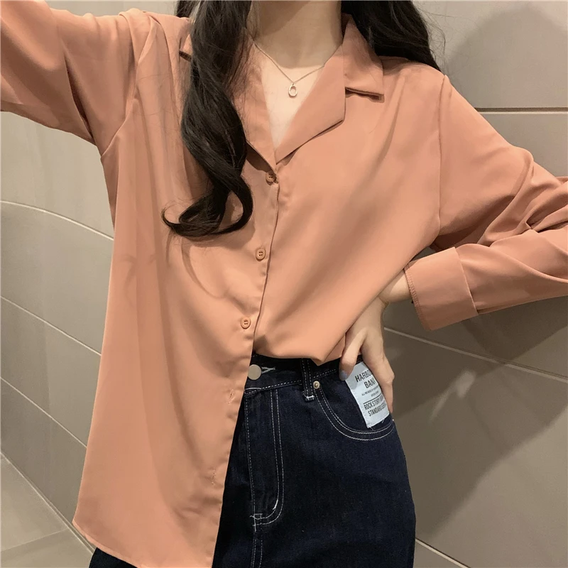 2021 Spring New Retro Temperament Korean Shirt All Match Casual Loose Drape Blouses Long Sleeve Button Up Top Women Elegant 
2021 Spring New Retro Temperament Korean Shirt All Match Casual Loose Drape Blouses Long Sleeve Button Up Top Women Elegant