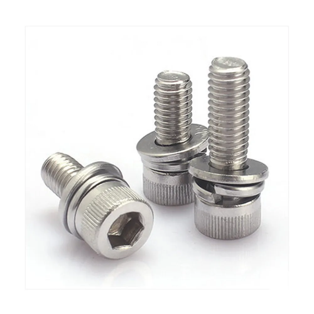 M5/M6/M8 Hexagon Socket Head Cap Screws Spring Washer Three Combination Screw vis inoxydable parafuso inox Viti DIN6900-5/DIN912
M5/M6/M8 Hexagon Socket Head Cap Screws Spring Washer Three Combination Screw vis inoxydable parafuso inox Viti DIN6900-5/DIN912