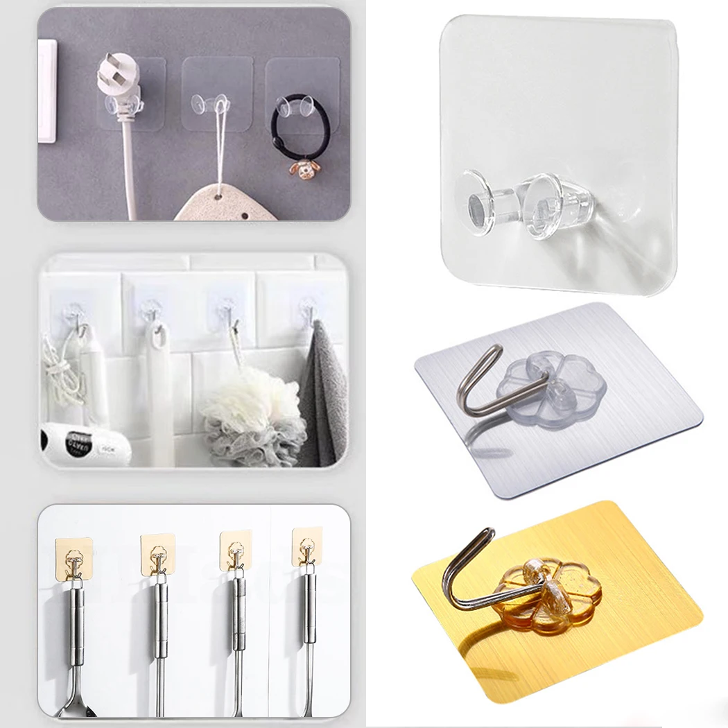 Kitchen Nail-Free Seamless Transparent Hook Strong Adhesive Wall-Mounted Hook Multifunctional Storage Rack For Bathroom
Kitchen Nail-Free Seamless Transparent Hook Strong Adhesive Wall-Mounted Hook Multifunctional Storage Rack For Bathroom
