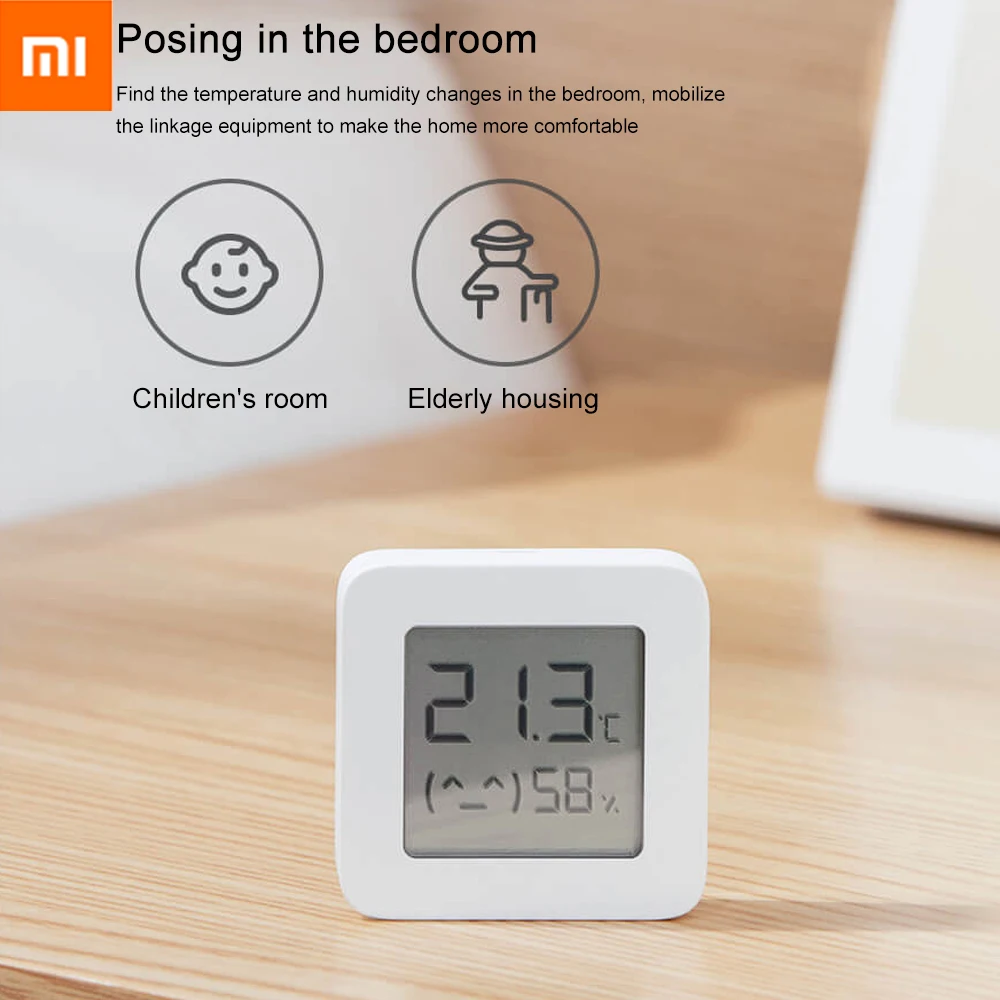 Беспроводной Bluetooth Смарт-термометр Xiaomi Mijia 2 светодиодный цифровой экран