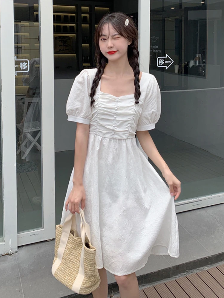 Dresses Women White Dress Female Summer 2021 New Design Sense Niche Temperament Waist Puffy Sleeve Dress
Dresses Women White Dress Female Summer 2021 New Design Sense Niche Temperament Waist Puffy Sleeve Dress