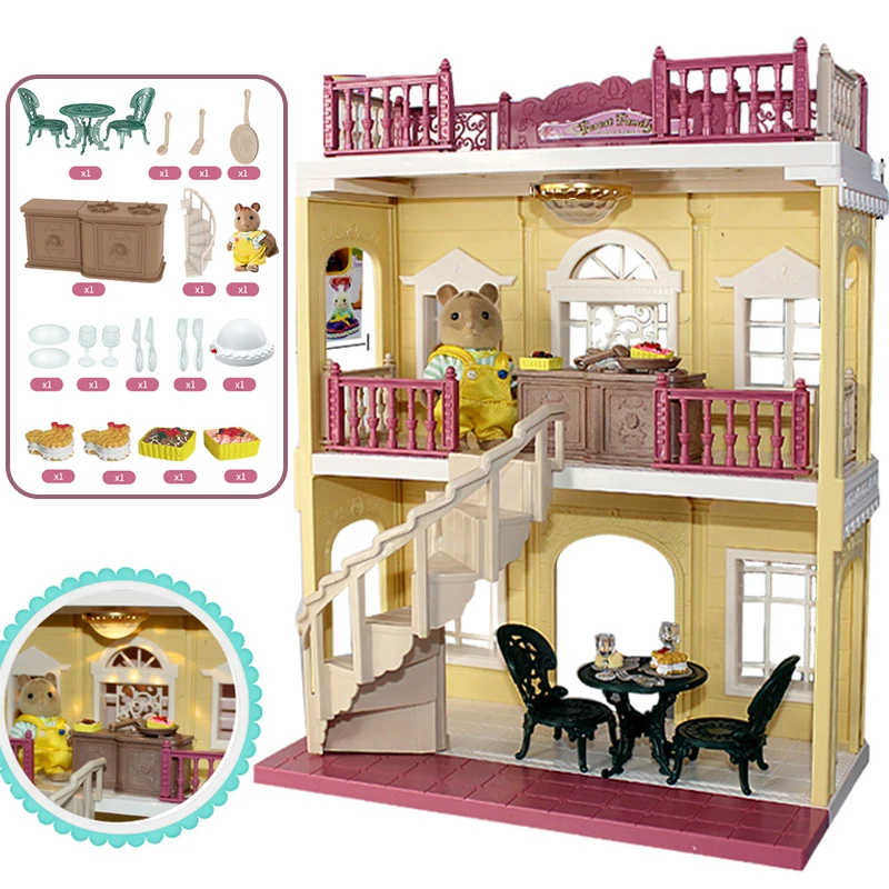 Family Forest Animals 1:12 Dollhouse Furniture Double-Decker Supermarket With Light Kids Furniture Forest House Toys For Girls
Family Forest Animals 1:12 Dollhouse Furniture Double-Decker Supermarket With Light Kids Furniture Forest House Toys For Girls