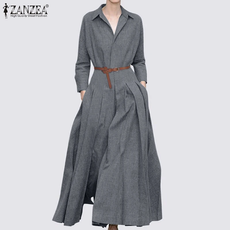 2021 женские плиссированные макси платья Vestido ZANZEA весна осень с длинным рукавом платье оверсайз мода OL Повседневный Однотонный сарафан трапе...
2021 женские плиссированные макси платья Vestido ZANZEA весна осень с длинным рукавом платье оверсайз мода OL Повседневный Однотонный сарафан трапе...