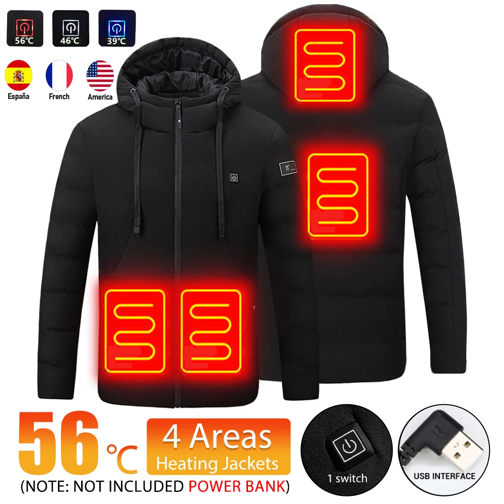 Smart Heating Jacket Men 4 Zone Cotton Clothing Single Control USB Electric Heating Constant Temperature Men Hooded Jacket
Smart Heating Jacket Men 4 Zone Cotton Clothing Single Control USB Electric Heating Constant Temperature Men Hooded Jacket