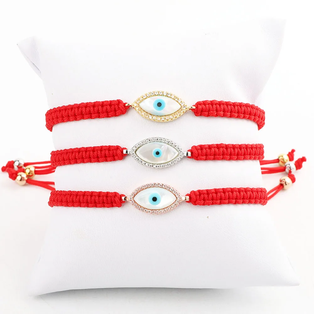 JARAVVI New Fashion Cute Design CZ Mirco Pave Shell Eye Hand Heart Charm Woven Red Cord Macrame Bracelet Men Women
JARAVVI New Fashion Cute Design CZ Mirco Pave Shell Eye Hand Heart Charm Woven Red Cord Macrame Bracelet Men Women