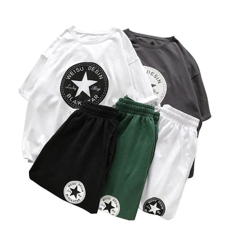 Pentagram short sleeve t-shirt men's and women's fashion suit sportswear leisure summer shorts Hong Kong Style 2021 NEW
Pentagram short sleeve t-shirt men's and women's fashion suit sportswear leisure summer shorts Hong Kong Style 2021 NEW