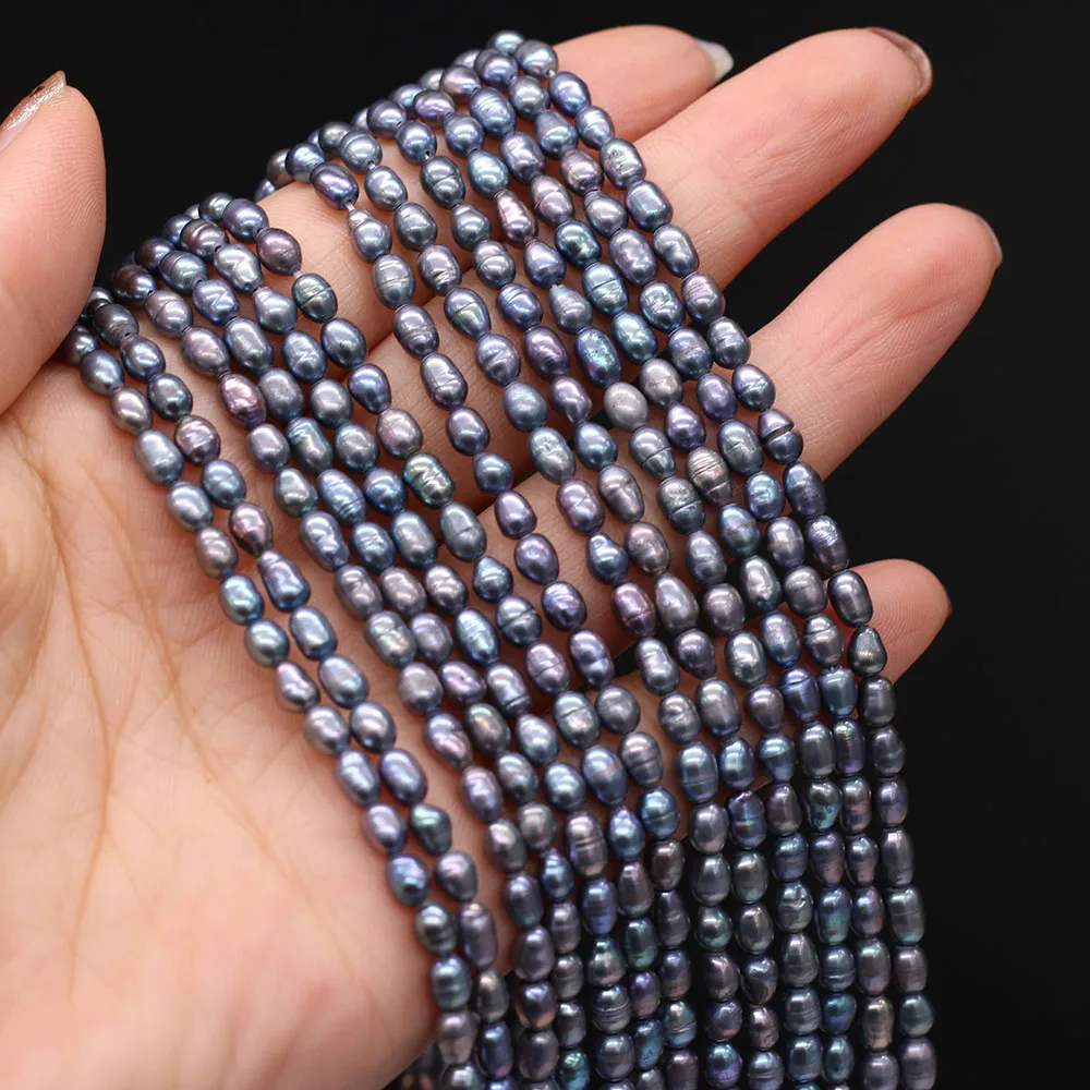 Rice Shape Pearl Beads Natural Black Freshwater Pearls for Necklace Bracelet Accessories Jewelry Making Size 3-4mm Length 36cm
Rice Shape Pearl Beads Natural Black Freshwater Pearls for Necklace Bracelet Accessories Jewelry Making Size 3-4mm Length 36cm